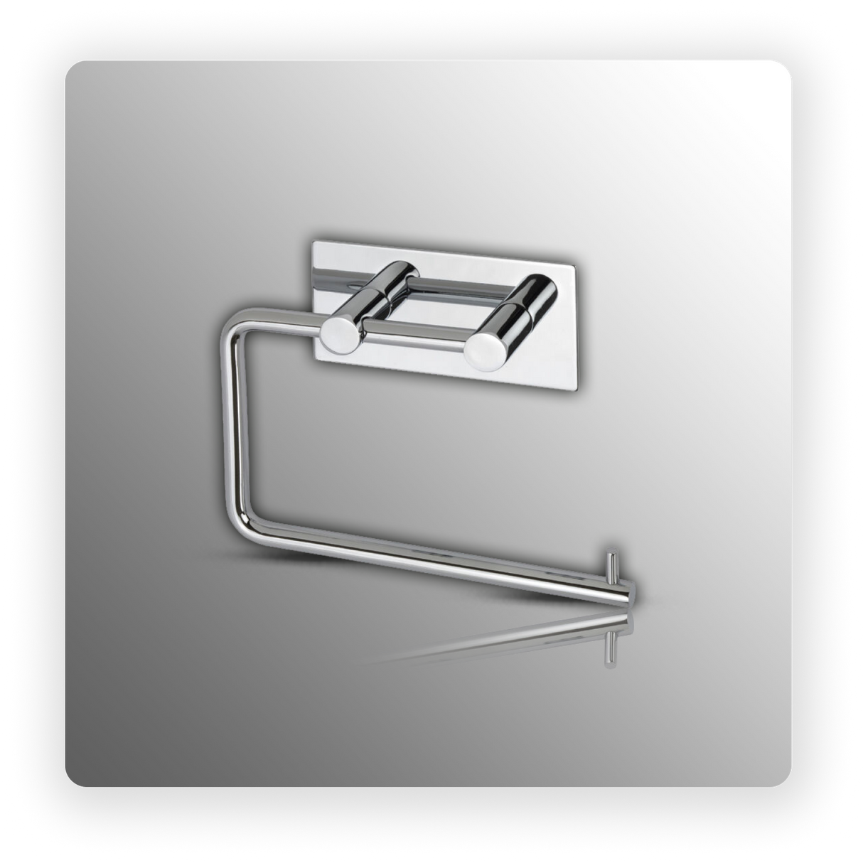 Polished Stainless Steel Stick on Toilet Roll Holder