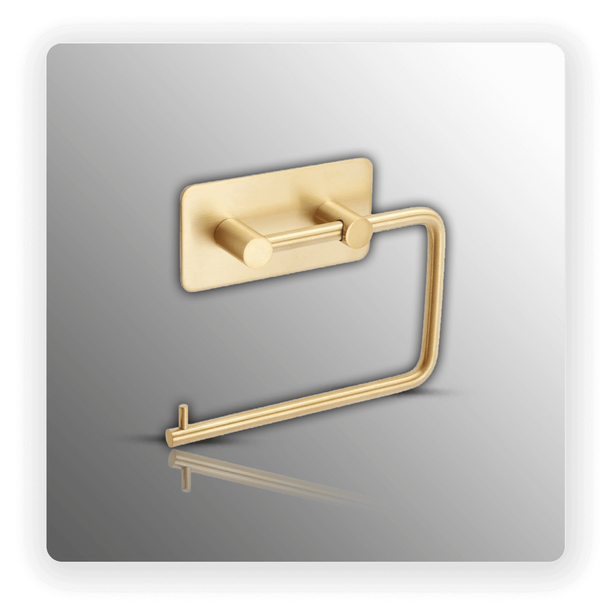 Stick on Toilet Roll Holder in Satin Brass