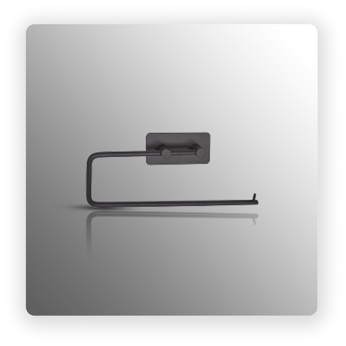 Matte Black Towel Rail with Self-adhesive Backplate