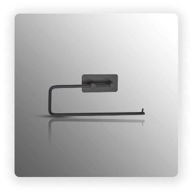 Matte Black Towel Rail with Self-adhesive Backplate