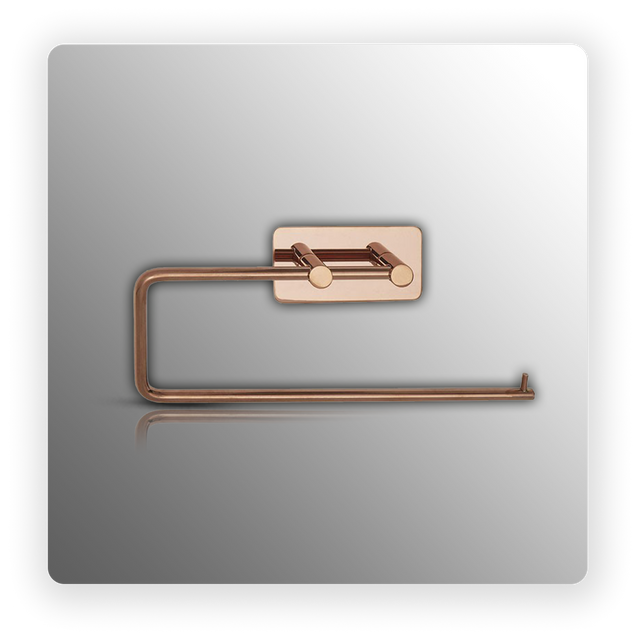 Copper Towel Rail with Self-adhesive Backplate