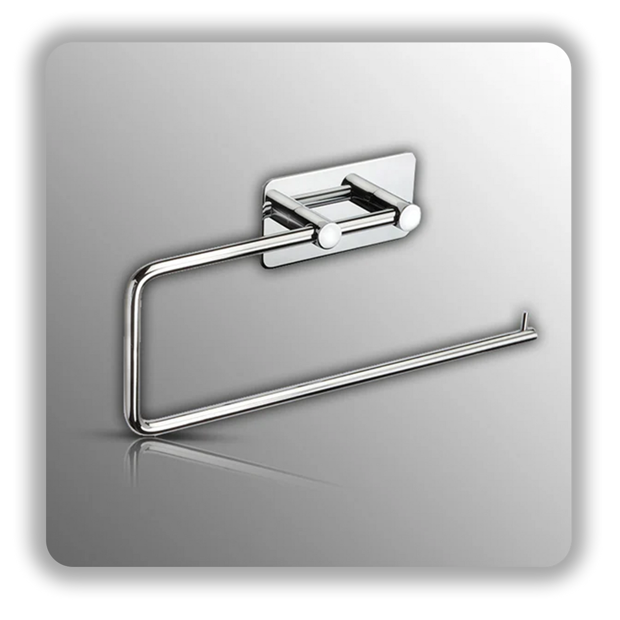 Stick on Towel Rail for Bathrooms with Polished Stainless Steel Finish