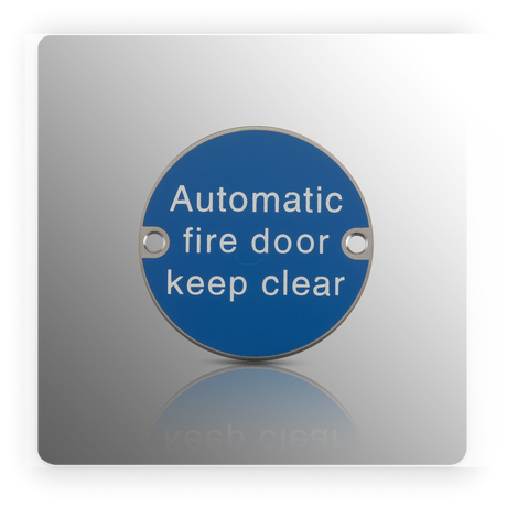 Fire Door Sign Automatic Fire Door Keep Clear Symbol Satin Stainless Steel