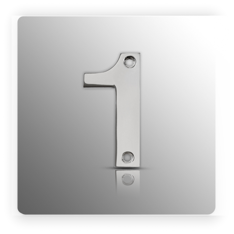 Front Door Numbers 3 Inch Polished Stainless Steel Door Numbers 0 - 9