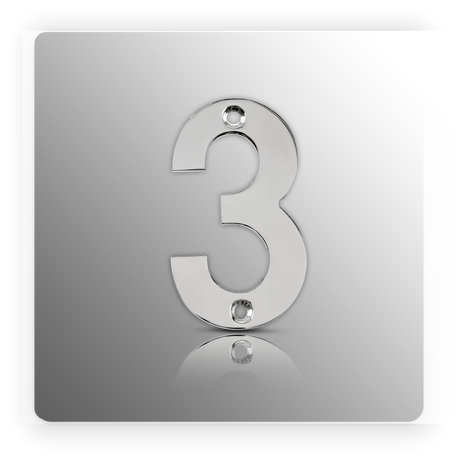 Front Door Numbers 3 Inch Polished Stainless Steel Door Numbers 0 - 9
