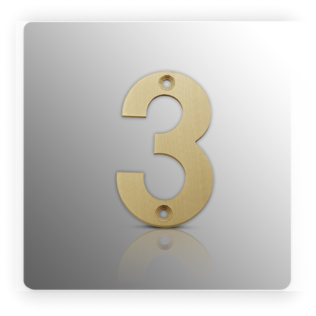 Front Door Numbers 3 Inch Satin Brass Door Numbers 0 - 9