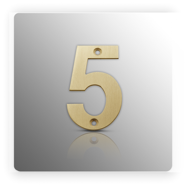 Front Door Numbers 3 Inch Satin Brass Door Numbers 0 - 9