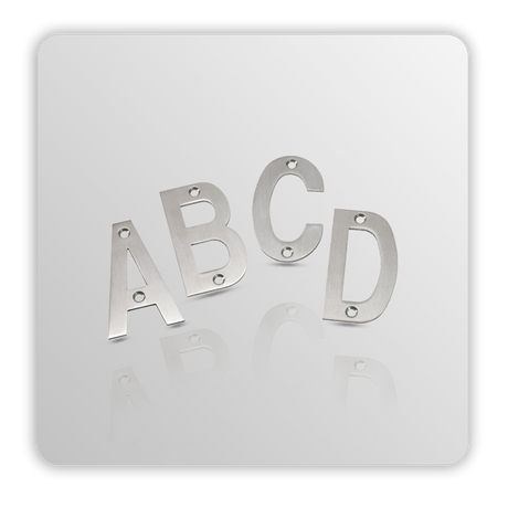 Front Door Letters 3 Inch Satin Brass Letters A - D