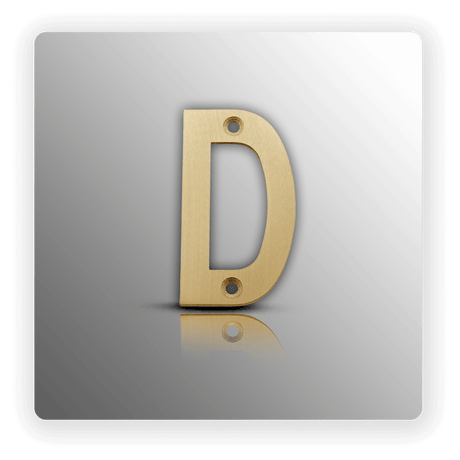 Front Door Letters 3 Inch Satin Brass Letters A - D