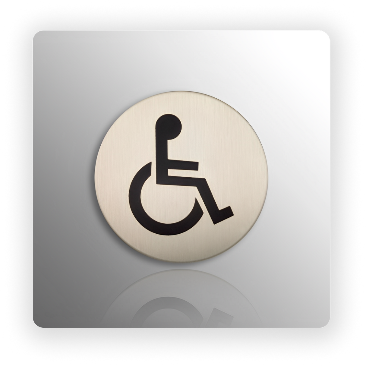 Adhesive Disabled Toilet Sign Satin Stainless Steel