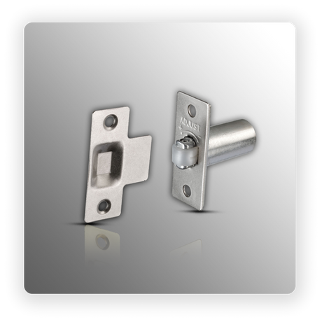 Roller Catch with Adjustable Roller Catch Projection Satin Nickel Finish