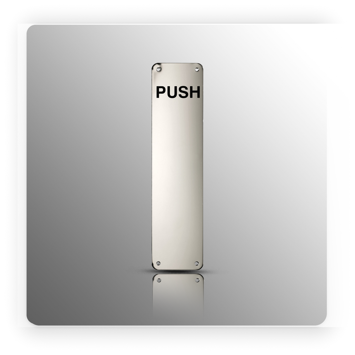 Polished Stainless Steel Door Push Plate 300 x 75mm