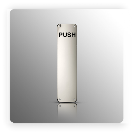 Polished Stainless Steel Door Push Plate 300 x 75mm