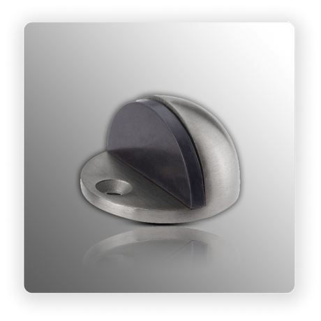 Oval Door Stop with Buffer Satin Chrome