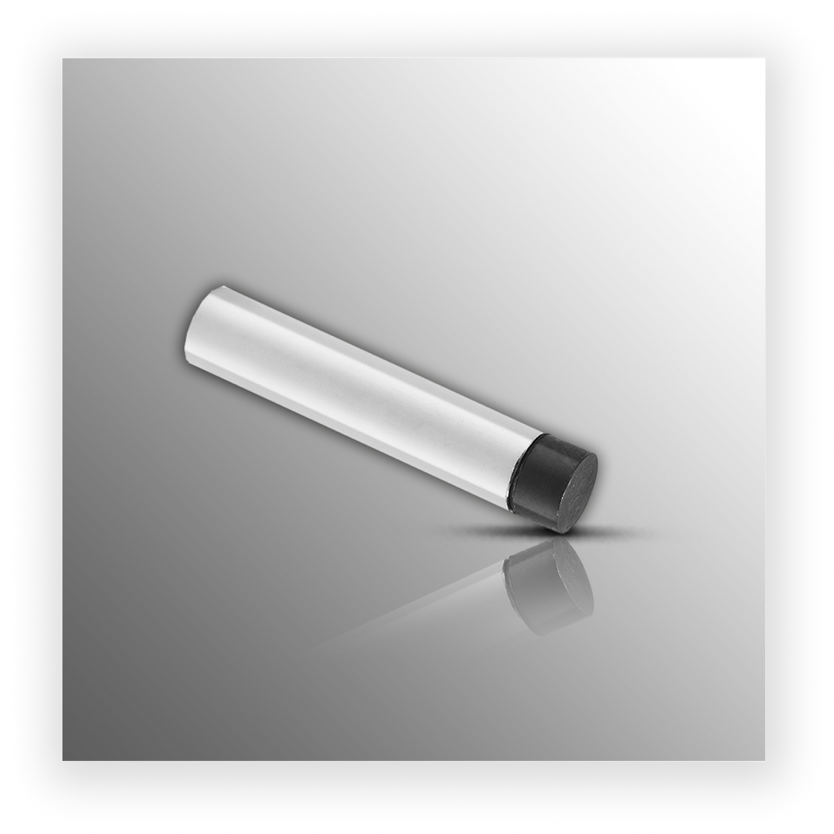 Wall Mounted Door Stop with Rubber Buffer in Polished Stainless Steel