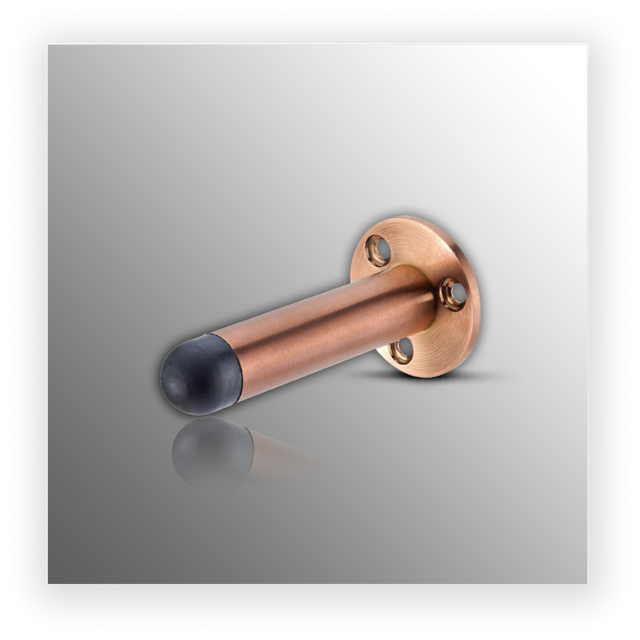 Copper Skirting Door Stop 75mm with Buffer