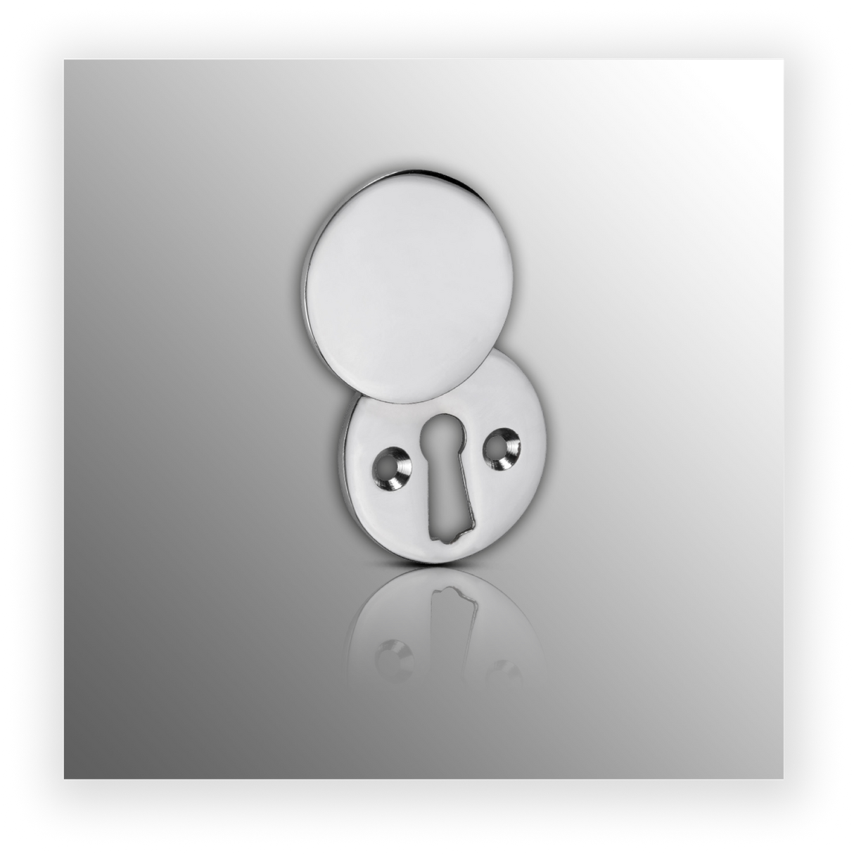 Polished Chrome Escutcheon with Keyhole Cover