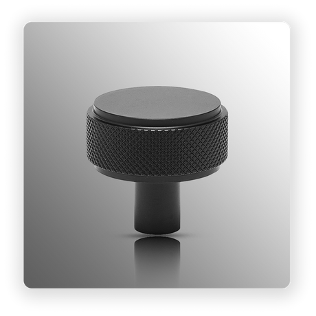 Knurled Drawer Knobs in Matte Black Finish