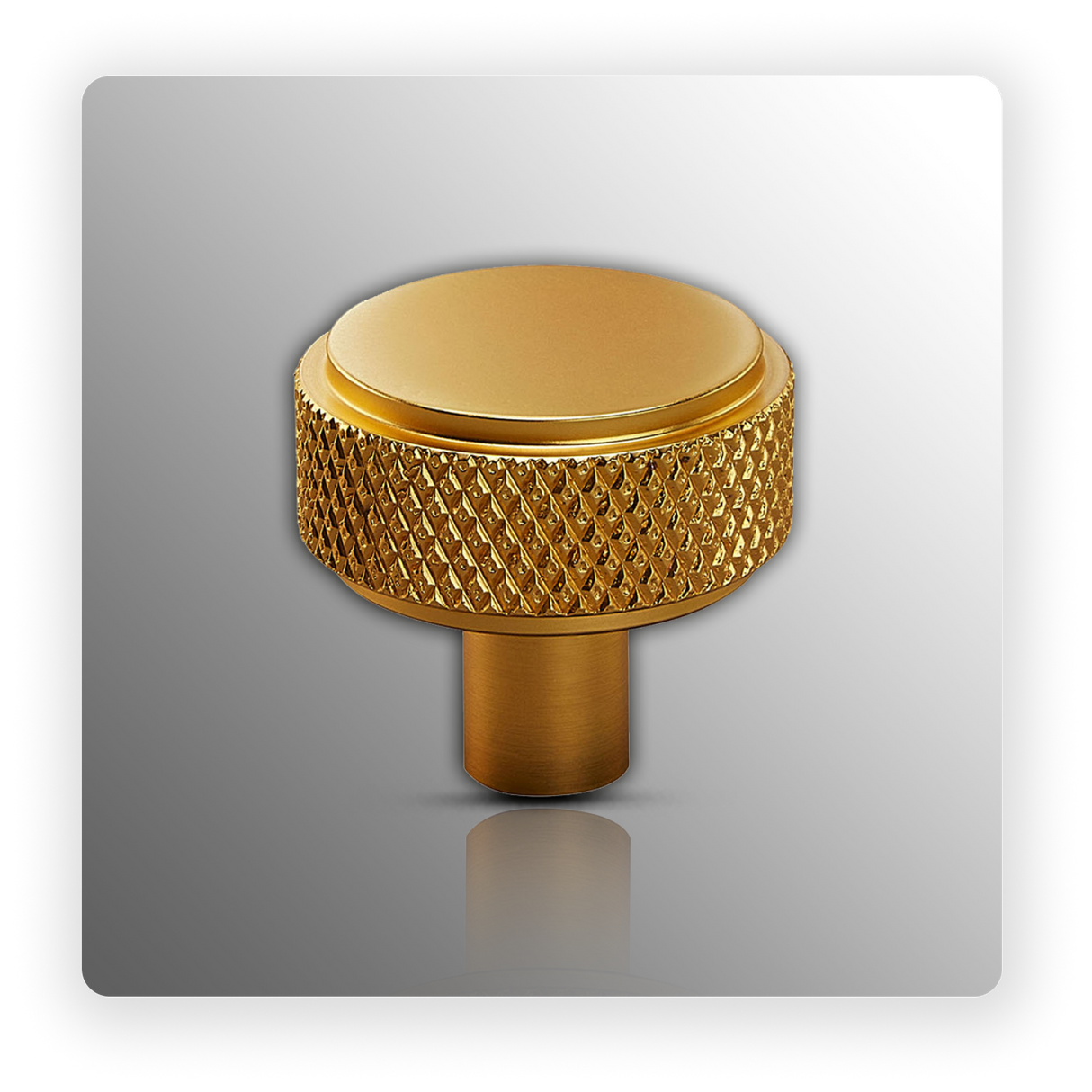 Knurled Drawer Knobs in Luxury Satin Brass Finish