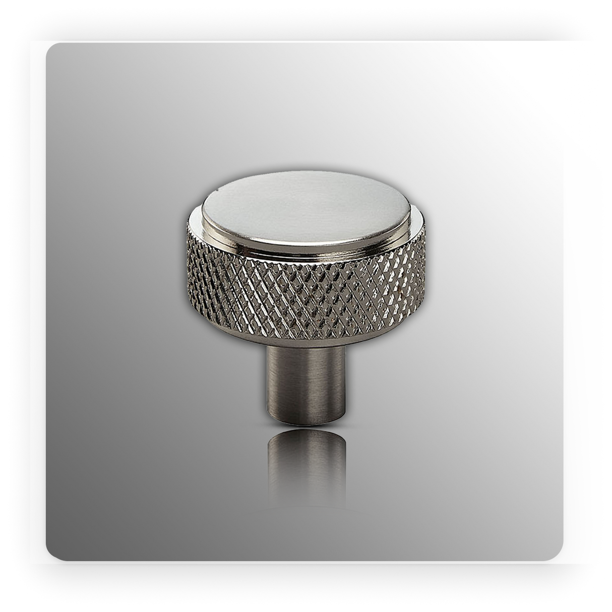 Knurled Drawer Knobs in Satin Stainless Steel 30mm diameter