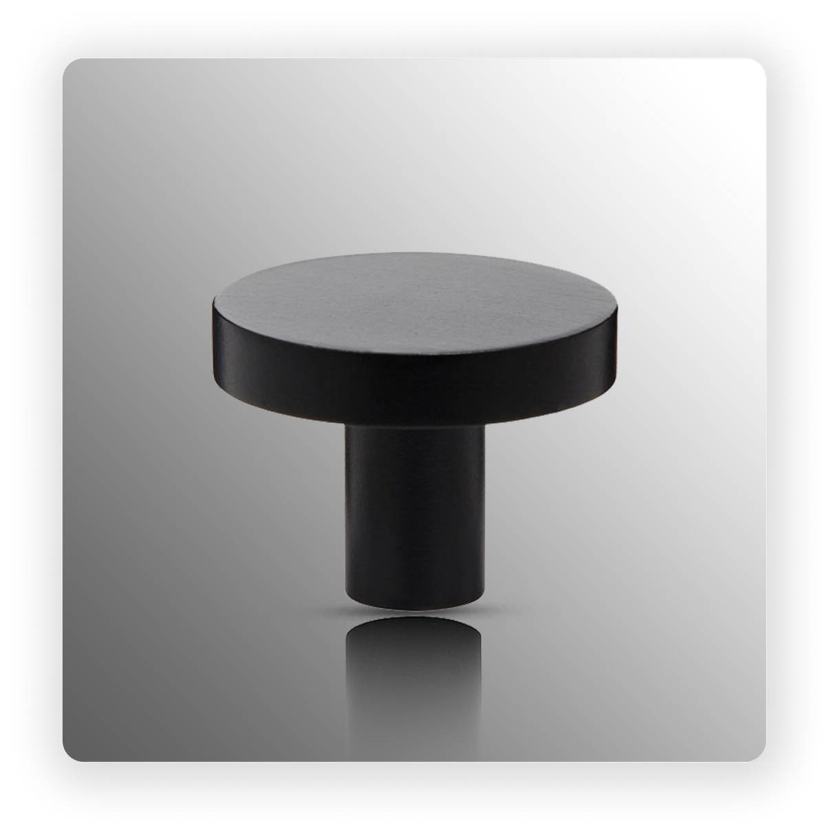 Industrial Style Matte Black Drawer Knobs 28mm Disc