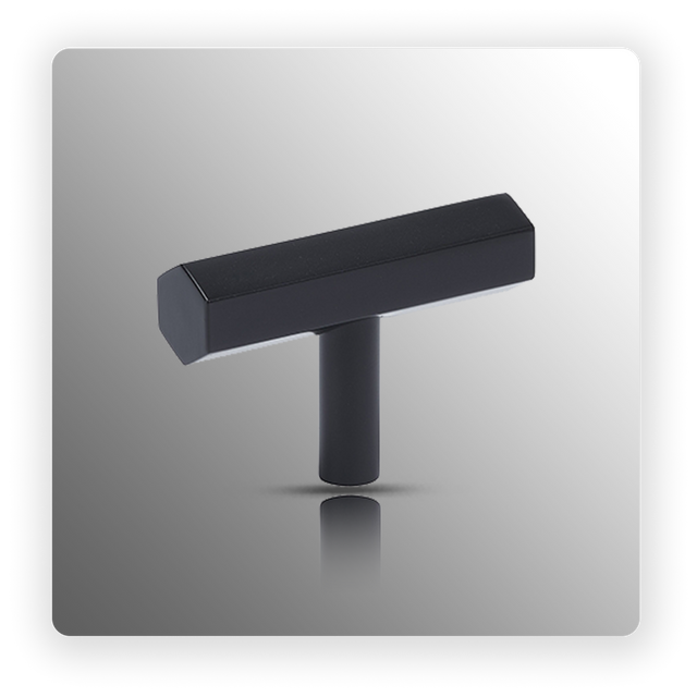 Matte Black Hex T Bar Cabinet Handle 50mm