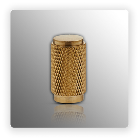 Knurled Brass Knobs Satin Brass 14mm