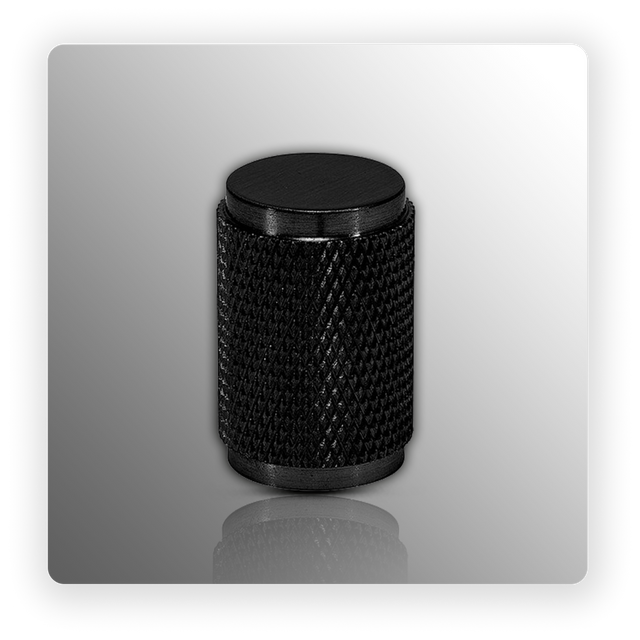 Matte Black Knurled Cabinet Knobs 20mm