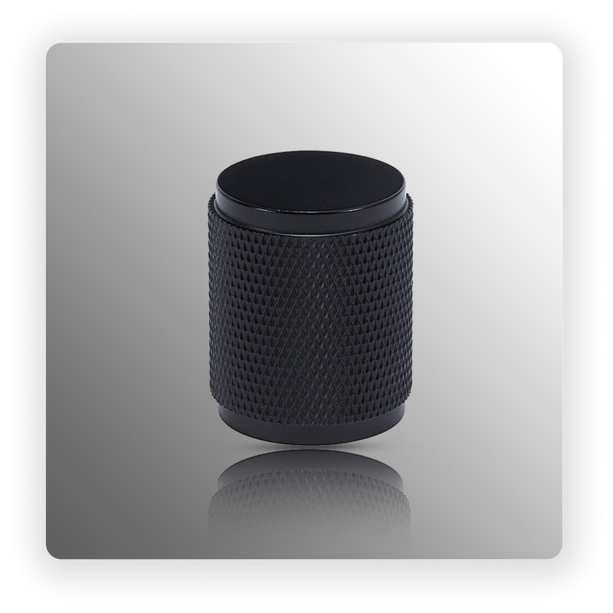 Matte Black Knurled Cabinet Knobs 25mm