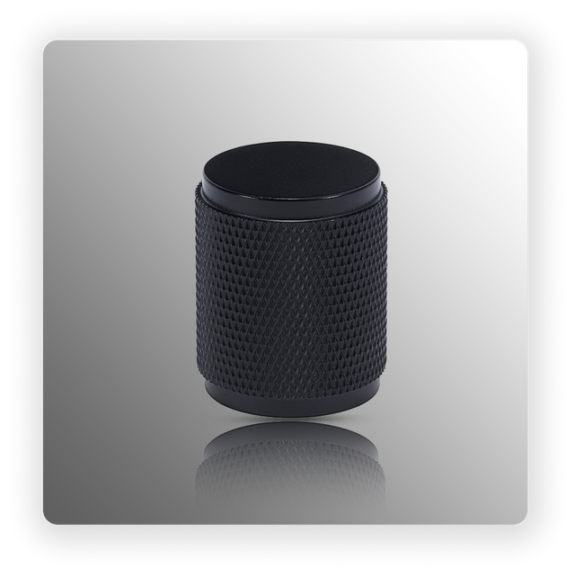Matte Black Knurled Cabinet Knobs 25mm