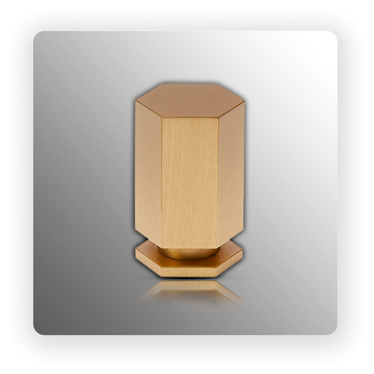 Satin Brass Hex Cabinet Knob 14mm