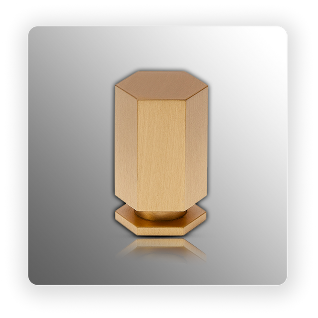 Satin Brass Hex Cabinet Knob 14mm