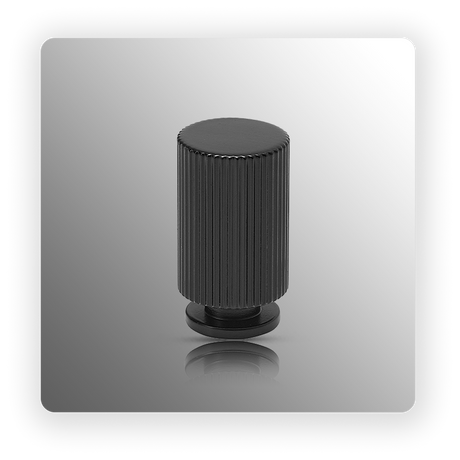 Matte Black Straight Knurled Cabinet Knobs 14mm