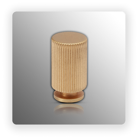 Satin Brass Straight Knurled Cabinet Knobs 14mm