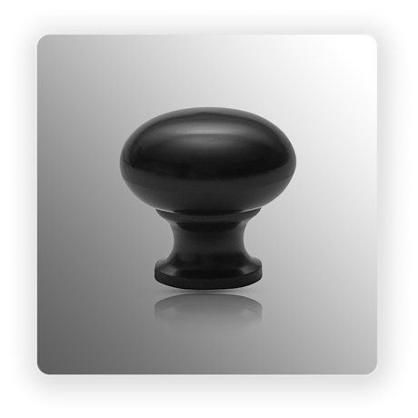 Mushroom Shaped Matte Black Drawer Knobs 25mm