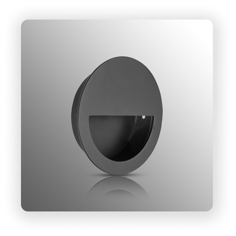 Flush Half Moon Matte Black Pull Handle 90mm