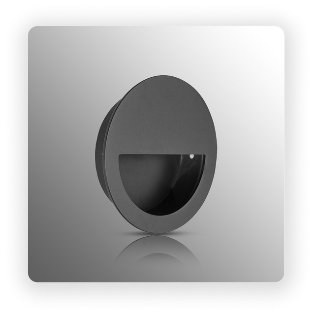 Flush Half Moon Matte Black Pull Handle 90mm