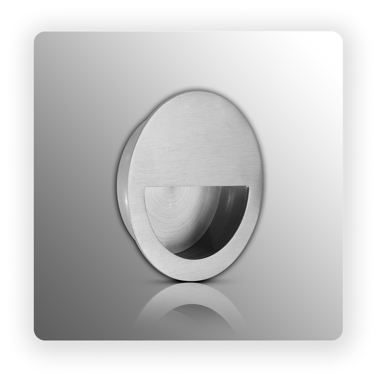 Half Moon Satin Stainless Steel Flush Door Handle 90mm