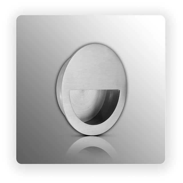 Half Moon Satin Stainless Steel Flush Door Handle 90mm