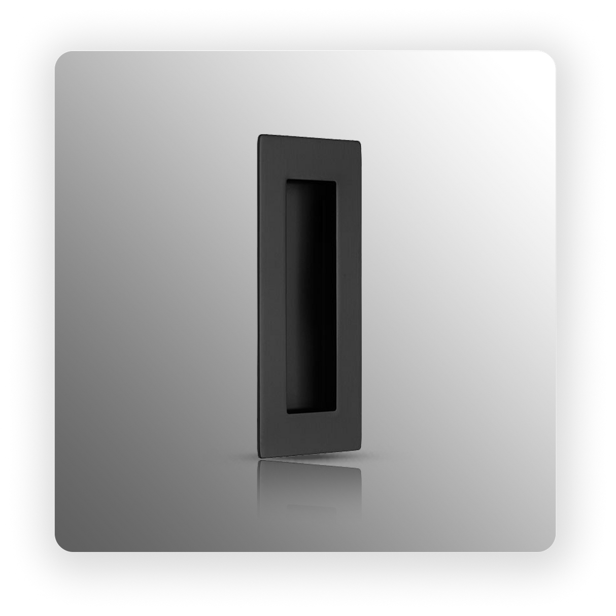 Rectangular Flush Pocket Door Handle 120mm x 50mm Matte Black