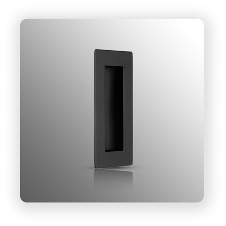 Rectangular Flush Pocket Door Handle 120mm x 50mm Matte Black