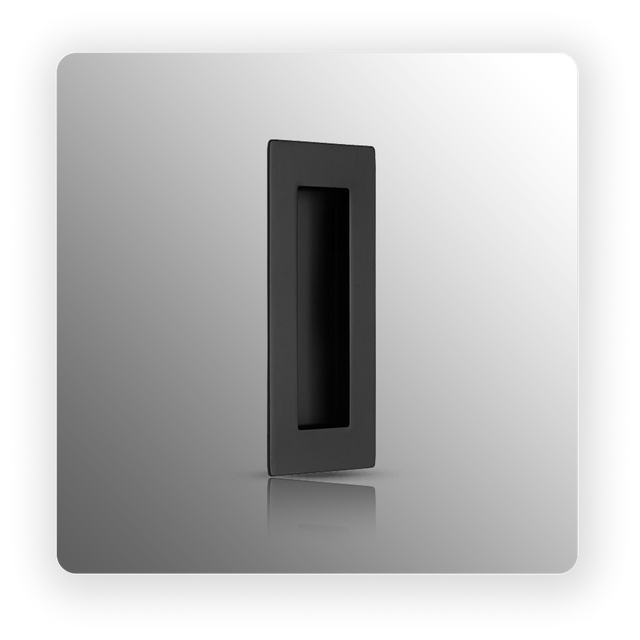 Rectangular Flush Pocket Door Handle 120mm x 50mm Matte Black