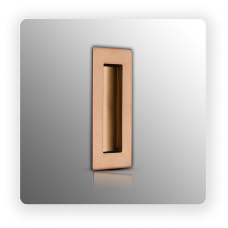Rectangular Flush Door Handle 120mm x 50mm Copper