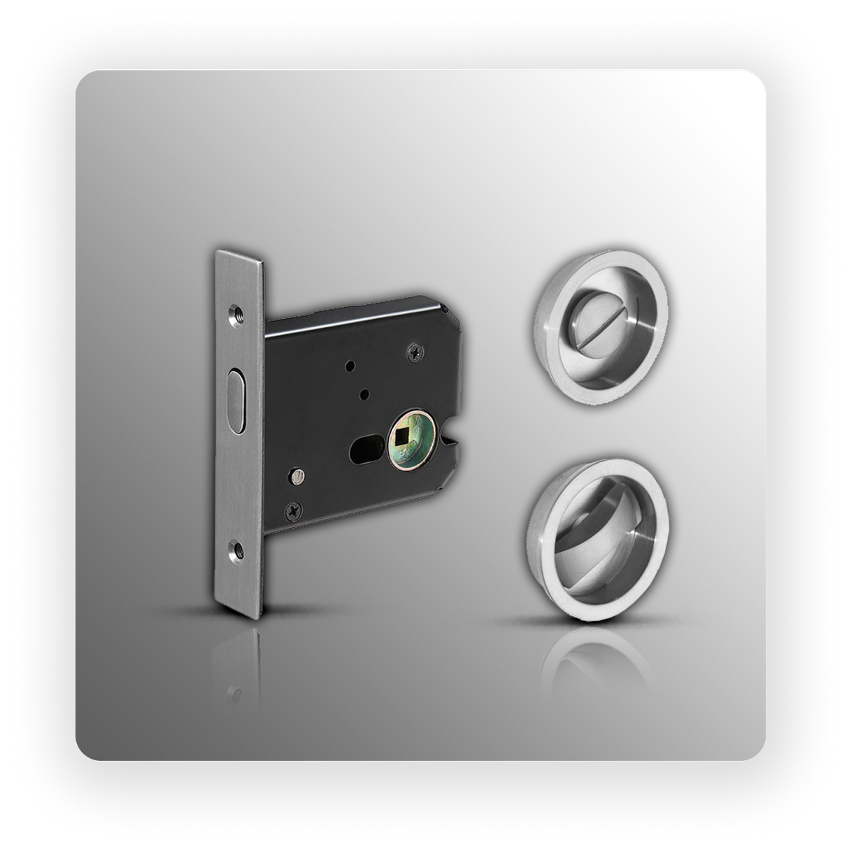 Sliding Door Lock in Satin Stainless Steel Finish