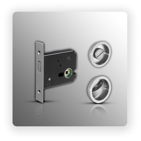 Sliding Door Lock in Satin Stainless Steel Finish
