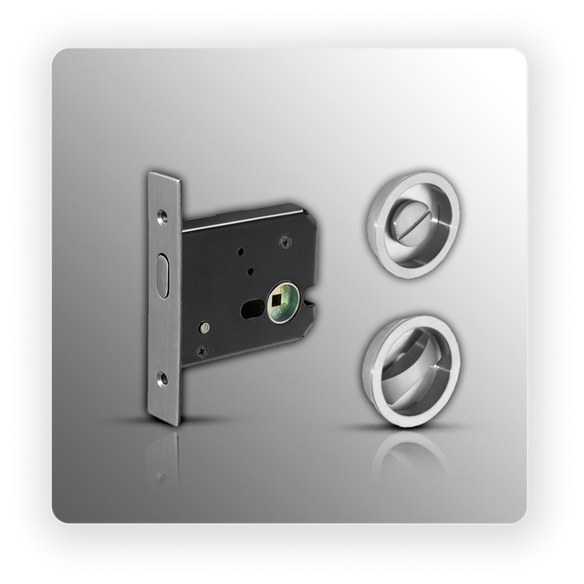 Sliding Door Lock in Satin Stainless Steel Finish