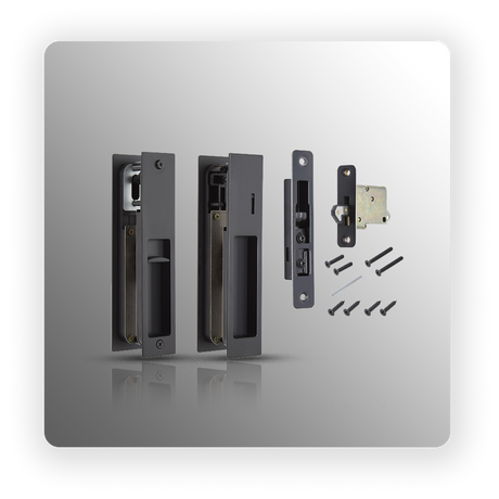 Sliding Door Lock with Indicator for Bathroom Door Matte Black
